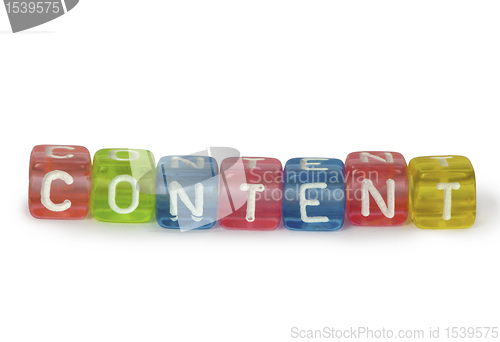 Image of Text Content on colorful wooden cubes 