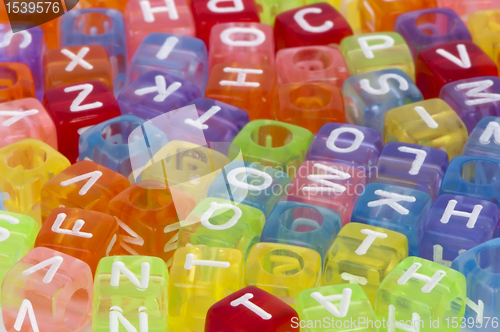 Image of Colorful cubes with letters