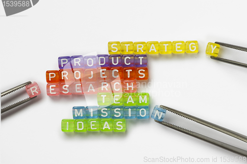 Image of Text success on colorful wooden cubes