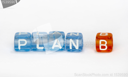 Image of Text Plan B on colorful cubes