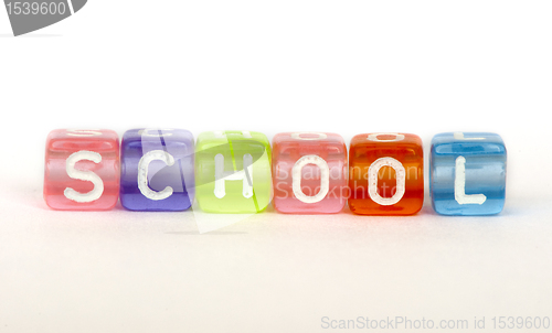 Image of Text School on colorful cubes 