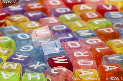 Image of Colorful cubes with letters