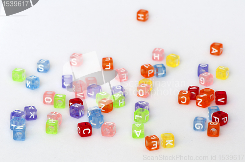 Image of Colorful cubes with letters 