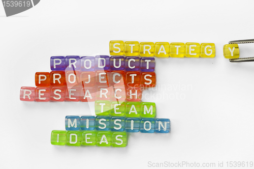 Image of Text success on colorful wooden cubes