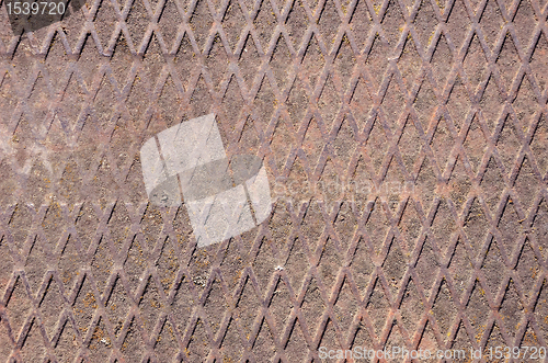 Image of Rusty metal bridge fragment. 