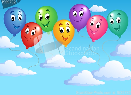 Image of Blue sky with inflatable balloons 2