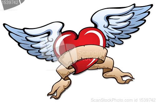 Image of Stylized heart with wings 2