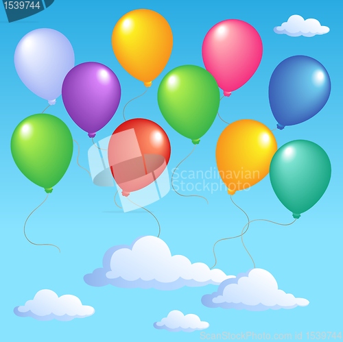 Image of Blue sky with inflatable balloons 1
