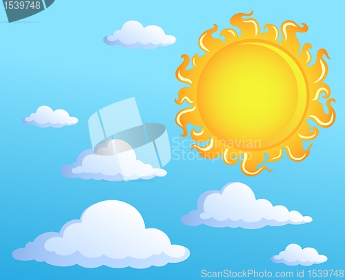 Image of Sun with clouds theme 1