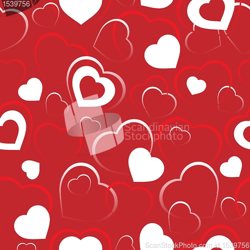 Image of Seamless background with hearts 5