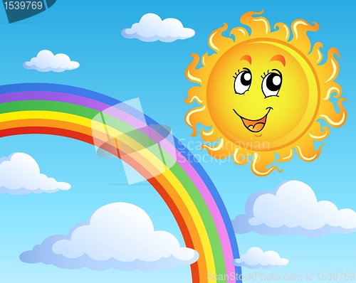 Image of Sun with clouds theme 2