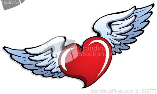 Image of Stylized heart with wings 1