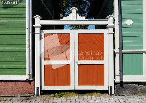 Image of Colored Wooden Gate