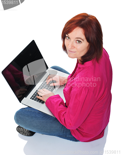 Image of woman use laptop