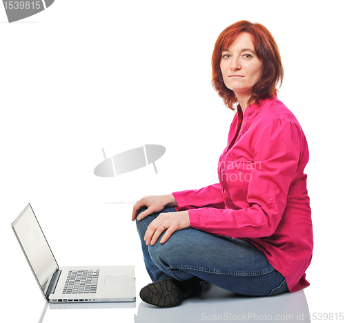 Image of woman portrait on white