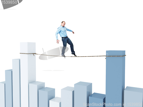 Image of man on financial rope
