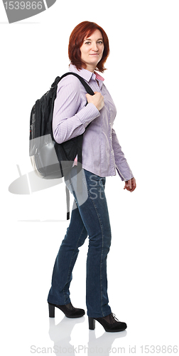 Image of student on white