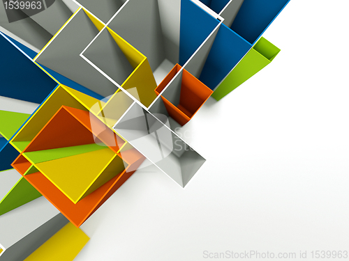 Image of Background of 3d geometric shapes.