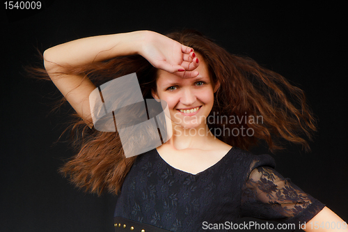 Image of girl with flowing long hair