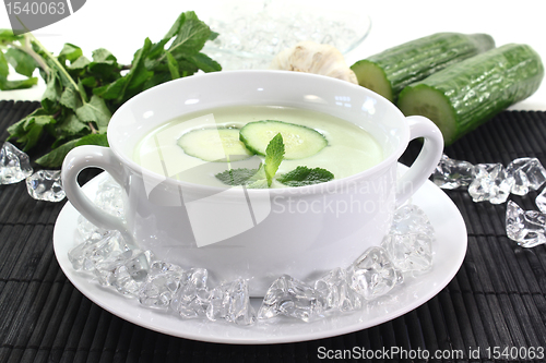 Image of iced cucumber soup with yogurt