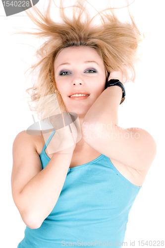 Image of Portrait of smiling young blond girl
