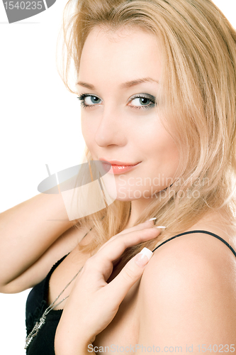Image of Closeup portrait of a sexy young blonde