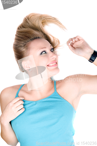 Image of Portrait of smiling blond girl