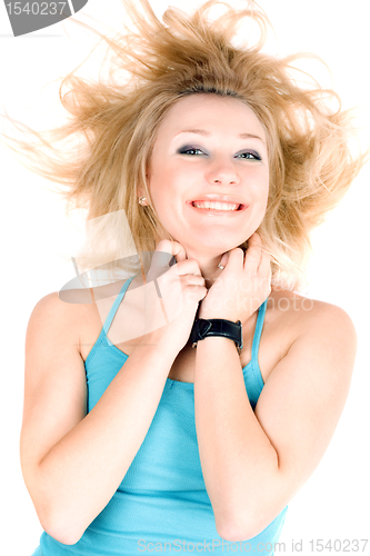 Image of Portrait of cheerful young blond girl