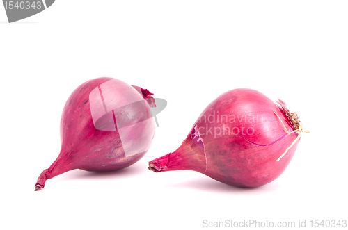 Image of Pair red onion healthy nutrition isolated white 