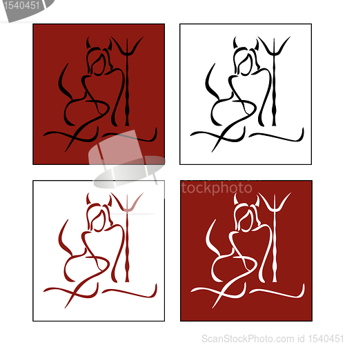 Image of silhouette of woman Devil