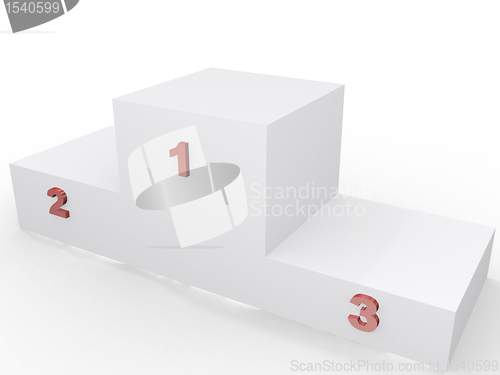 Image of winner's podium, 3d imagen, competition concept