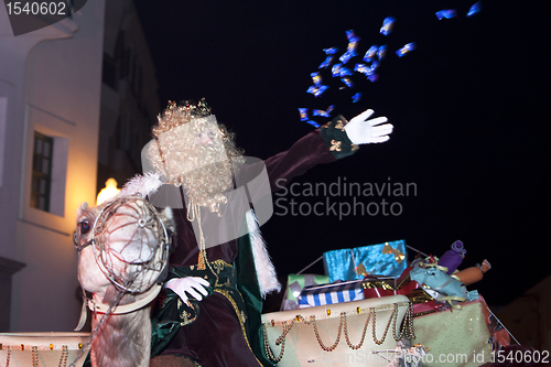 Image of ARRECIFE- JANUARY 5:Gaspar King in the Big parade of the Biblica