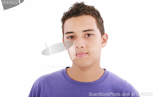 Image of Young hispanic man closeup headshot 