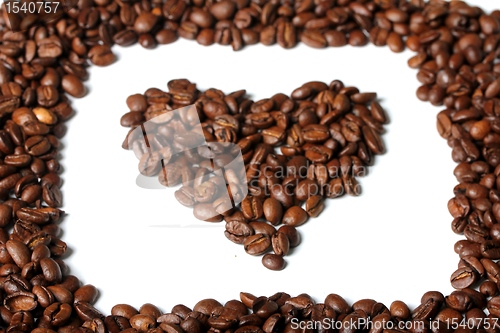 Image of heart coffee with a frame