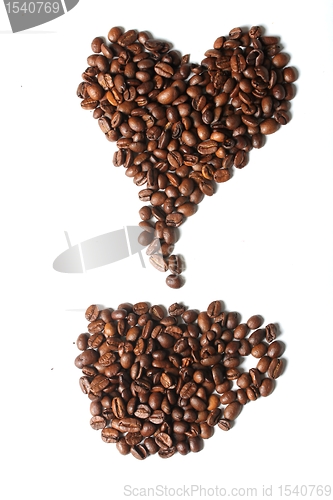 Image of heart coffee with a frame