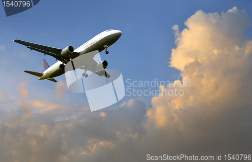 Image of Airplane above the clouds