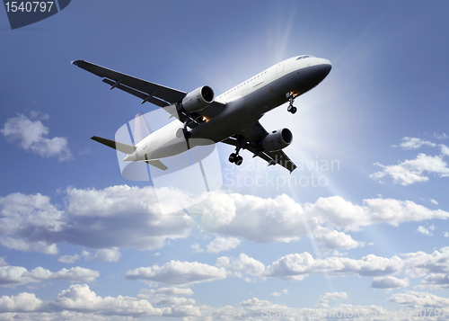 Image of Airplane above the clouds