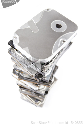 Image of Stack of hard drive with copy space