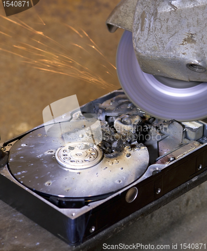 Image of destroyed hard drive