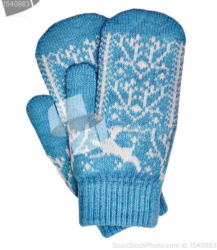 Image of Old-fashioned knitted mittens