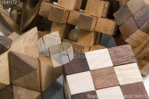 Image of wooden 3D puzzles