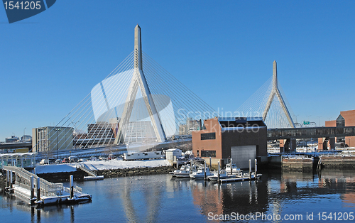 Image of Boston harbour in sunny ambiance