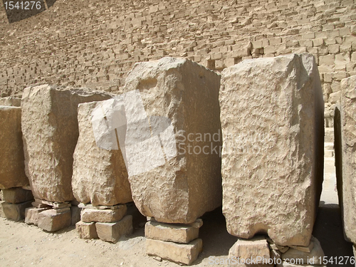 Image of Pyramid of Cheops and stones