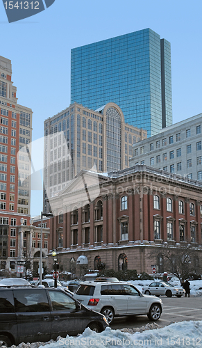 Image of Boston city scenery at winter time