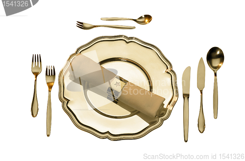 Image of golden place setting