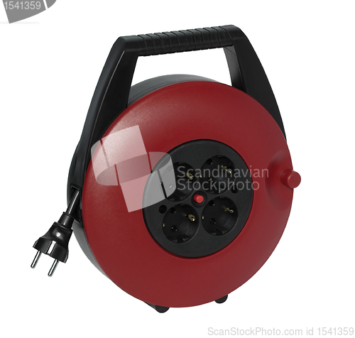 Image of red plastic cable reel