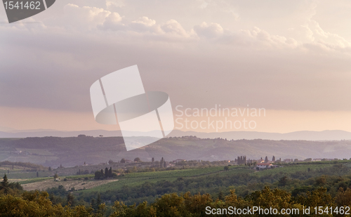 Image of evening scenery near San Regolo in Chianti