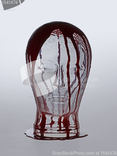 Image of bloody glass head