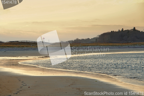 Image of idyllic Crane Beach at evening time