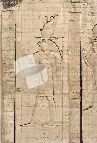 Image of relief at the Temple of Edfu